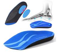 HOMENATUR Semelles Orthopédiques - Fasciite Plantaire Pieds Plats et Creux - Demi Semelles Chaussures Homme et Femme - Talonnette Gel Support Arc 3,2 cm - Confort Coussinets Foot Silicone (S 35-37)