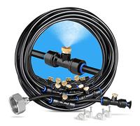 HOMENOTE - Système de brumisation - 23 m - Rampe + 34 buses de brumisation en laiton + un adaptateur en laiton (1,9 cm) - Brumisateur extérieur pour terrasse, jardin, serre, parc aquatique