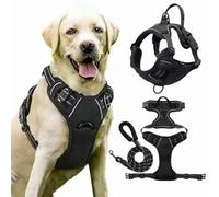 homenzya Harnais Confort Anti-Traction，Harnais Anti-Tirage pour Chien avec Poignée, Gilet Réfléchissant Ajustable, Facile à Mettre, Fermeture Avant