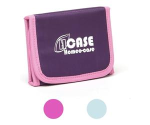 Homeo Case | Rangement Homeopathie avec 10 Espaces pour Boiron Tubes 4 Grammes | Trousse pour Homeopathie | Tubes Non Inclus | Couleur Prune | Fermé 15 x 11,5 cm | Ouvert 34 x 15 cm
