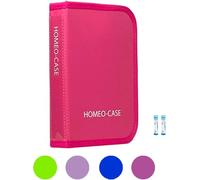 Homeo Case | Rangement Homeopathie avec 40 Espaces pour Boiron Tubes 4 Grammes | Trousse pour Homeopathie | Tubes Non Inclus | Couleur Rose | Fermé 21,5 x 14,5 cm | Ouvert 48,5 x 21 cm