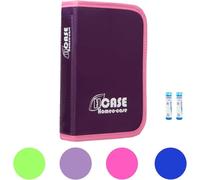 Homeo Case | Rangement Homeopathie avec 40 Espaces pour Boiron Tubes 4 Grammes | Trousse pour Homeopathie | Tubes Non Inclus | Couleur Prune | Fermé 21,5 x 14,5 cm | Ouvert 48,5 x 21 cm