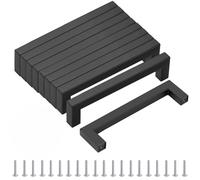 HOMEOL 12 Pcs Poignées de Placard Noir Poignées de Meubles Poignées de Tiroir Acier Inoxydable Classique Moderne Style 192mm pour Armoires de Cuisine,Placards,Tiroirs,Salles de Bains et Portes