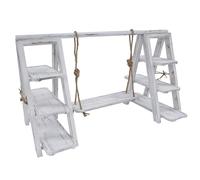 HOMEONENIC Présentoir à cupcakes en bois à 3 étages - 72 x 43 cm - Avec balançoire - Plateau amovible - Support pliable avec plateau de service - Table à dessert