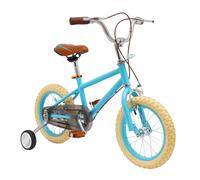 HOMEONENIC Vélo pour enfant de 14 pouces avec roues stabilisatrices, siège réglable, frein à rétropédalage et frein à main, convient pour garçons et filles de 3 à 4 ans (bleu)