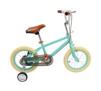 HOMEONENIC Vélo pour enfant de 14 pouces avec roues stabilisatrices, siège réglable, frein à rétropédalage et frein à main, convient pour garçons et filles de 3 à 4 ans (vert foncé)