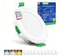 HOMEOW Spot Led Encastrable Extra Plat, 5w Spot Encastrable Led 68mm - 80mm Découpe, Blanc Chaud 2700K Blanc Neutre 4000K Blanc Froid 6000K Spot Salle de Bain IP44 pour Cuisine, Lot de 10