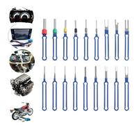 Homeponnew 18 pièces Kit d'outils de démontage de bornes pour extraction de broches de connecteur électrique - Outils d'amortissement en acier inoxydable et plastique pour automobile, moto et harnais