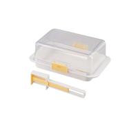 Homeponnew Beurrier avec couvercle pour comptoir et étagère de porte de réfrigérateur, récipient hermétique, passe au micro-ondes et au lave-vaisselle, blanc ou noir A