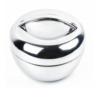 Homeponnew Boîte à déjeuner ronde double couche en acier inoxydable pour le stockage des aliments, capacité de 0,8 l/1 l/1,3 l, idéale pour le bureau, l'école ou les activités de plein air Argenté 1 l