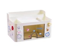 Homeponnew Boîte de rangement multi-grille de bureau style tiroir pour papeterie et fournitures de bureau, grande capacité, plastique robuste, design moderne, blanc