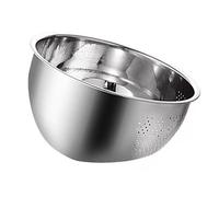 Homeponnew Bol à riz en acier inoxydable avec égouttoir incliné, passoire pour égoutter et rincer le riz, les pâtes, les fruits et légumes, outil de cuisine de qualité alimentaire 201, matériau 23 cm