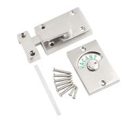 Homeponnew Boulon de verrouillage de toilettes en alliage de zinc avec panneau vacant/occupé, indicateur d'état rouge/vert pour porte de salle de bain, trou d'accès en cas d'accident, argenté