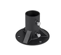 Homeponnew Bride de sol en acier pour poteau de clôture à maillons de chaîne, support béton robuste avec vis de réglage et boulons d'expansion, revêtement en poudre noire (58 mm)