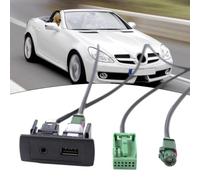 Homeponnew Câble adaptateur USB AUX avec faisceau de fils pour Mercedes SLK/SL 2008 et COMAND NTG2.5, 150 cm, 5 V/3,1 A, boîtier ABS, LVDS USB 4 broches et auxiliaire 3,5 mm 6 broches