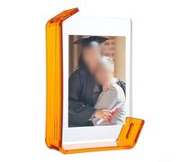 Homeponnew Cadre photo flottant en acrylique avec affichage double face pour table, design moderne en forme de L qui protège les photos et permet des changements rapides sans outils (orange)