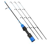 Homeponnew Canne à pêche à glace en carbone pour l'hiver, longueur réglable de 32 à 57 cm, avec 3 embouts interchangeables, poignée courte en douceur, compatible avec les moulinets à pied haut