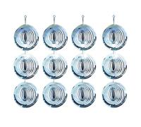 Homeponnew Carillon éolien réfléchissant dissuasif pour jardin, terrasse et porche, décoration en métal à suspendre avec 12 feuilles, cercle/cœur/goutte d'eau/arête de poisson (cercle)