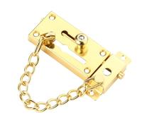 Homeponnew Chaîne de porte antivol en acier inoxydable avec double support pour une meilleure sécurité de la maison, installation plate et latérale, résistante aux intempéries, doré