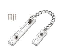 Homeponnew Chaîne de sécurité pour portes en bois et métal UPVC, serrure à ressort antivol robuste en acier inoxydable avec maillons soudés renforcés, 15 x 10 x 5 cm, argent