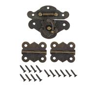 Homeponnew Charnière d'armoire en bronze antique pour boîtes en bois, boîtes à bijoux, boîtes à outils, armoires - Quincaillerie de meubles vintage en alliage de zinc avec boucle et moraillon (6,5 x