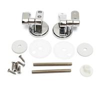 Homeponnew Charnières de rechange pour lunette de WC avec mécanisme de dégagement rapide en métal compatible avec la plupart des sièges de toilette standard - Kit de vis complet - Argenté