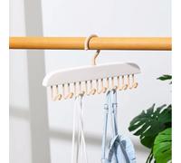 Homeponnew Cintre de placard peu encombrant avec 8 crochets pour soutien-gorge, débardeurs, écharpes, organiseur de rangement polyvalent pour dortoirs et appartements (blanc)