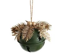 Homeponnew Clochette de Noël en métal avec pendentif en corde de chanvre pour décoration d'arbre, de porte ou de fenêtre, accessoire de vacances durable en fer, 8 cm, décoration festive de style