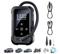 Homeponnew Compresseur d'air sans fil à affichage numérique portable avec lumière et lampe de poche pour voitures, motos, vélos, ballons