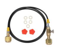 Homeponnew Connecteur de réservoir CGA320 vers CGA320 pour machines SodaStream et Terra Soda, tuyau haute pression de 152,4 cm avec vanne de dégazage, adaptateur en laiton et caoutchouc pour