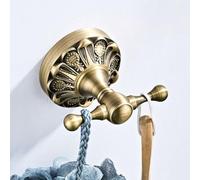 Homeponnew Crochet à vêtements en laiton antique avec base florale, cintre mural pour salle de bain et salon, pour chapeaux et accessoires, matériel vintage peu encombrant (lot de 1)