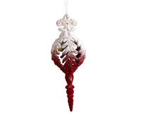 Homeponnew Décoration de sapin de Noël à suspendre avec trompette pailletée et étoile à cinq branches rouge et blanche - Pendentif festif en ABS pour guirlande, poignée de porte ou décoration de fête