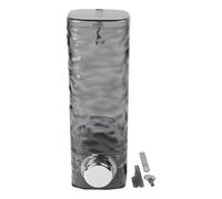 Homeponnew Distributeur de savon mural à ventouse sans perforation en verre 90 x 74 x 225 mm Convient pour la salle de bain pour tous vos besoins de salle de bain (gris transparent)