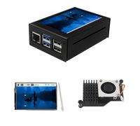 Homeponnew Écran tactile LCD 3,5" pour Raspberry Pi 3/4/5, 480 x 320 60 fps avec boîtier en métal, refroidisseur actif et stylet tactile