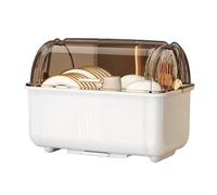 Homeponnew Égouttoir à vaisselle peu encombrant avec couvercle anti-poussière, égouttoir amovible et plateau de tiroir pour l'organisation du comptoir de cuisine