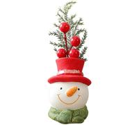 Homeponnew Ensemble de décoration de nain de Noël en résine avec bonhomme de neige 3D et figurines d'ours, décoration festive de style européen pour décoration de maison de vacances, couleur rouge