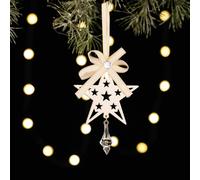 Homeponnew Ensemble de décorations de Noël en fer forgé avec bonhomme de neige, renne, étoile, arbre et flocon de neige pour décoration festive sur les arbres, cheminées et portes, blanc