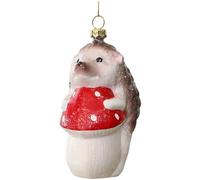 Homeponnew Ensemble de décorations de sapin de Noël avec figurine d'animaux hérisson et écureuil, boules à suspendre en plastique PC durable pour décoration de maison de vacances, orange, 11 x 8 x 7