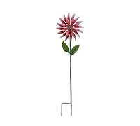 Homeponnew Éolienne Tournesol en Métal avec Veilleuses Solaires pour Décoration de Jardin Extérieur 90 x 28 cm en Acier (Rouge)