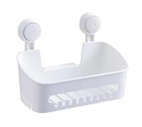 Homeponnew Étagère murale de salle de bain avec ventouses, installation sans perçage, 30,5 x 20,9 x 12 cm, organiseur en plastique pour douche, cuisine ou buanderie (carré, croix))