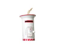 Homeponnew Festive Mini boîte aux lettres en métal vert, blanc et rouge, design réaliste de boîte aux lettres avec porte ouverte, 6,5 x 6,5 x 10 cm, décoration de vacances à suspendre ou à poser sur