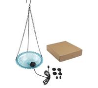 Homeponnew Fontaine flottante d'extérieur alimentée par USB avec 4 buses remplaçables, construction en plastique et métal, câble de 1,5 m pour décoration de jardin et cour