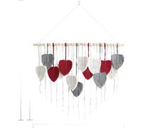 Homeponnew FOR LEAF Tapisserie murale en coton tissé à la main, style nordique bohème, décoration d'intérieur pour salon ou chambre à coucher, rouge