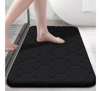 Homeponnew for ULTRA-Soft Tapis de bain en mousse à mémoire de forme ultra douce, absorbant, antidérapant, lavable en machine, accessoires de décoration d'intérieur, noir, 50 x 80 cm