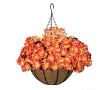 Homeponnew Géranium artificiel à suspendre - Fleurs artificielles résistantes aux UV pour terrasse, jardin, balcon, décoration réaliste de 45 cm en blanc/rose/rouge/jaune/orange, sans entretien