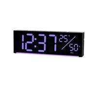 Homeponnew Grande horloge murale numérique avec affichage LED RVB à changement de couleur, température et date, compte à rebours, luminosité réglable pour salon, chambre à coucher, cuisine