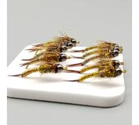 Homeponnew Hameçon de pêche à la mouche, nymphe, tête de perle, appât pour la pêche à la mouche. Caractéristiques : conçu pour une utilisation durable avec une bonne durabilité et cohérence