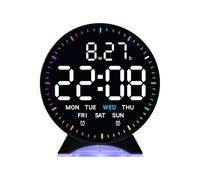 Homeponnew Horloge électronique avec affichage LED, date, jour, trotteuse, 3 niveaux de luminosité et double alarme, pour la maison, le bureau et le chevet F