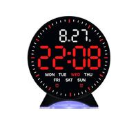 Homeponnew Horloge électronique avec affichage LED, date, jour, trotteuse, 3 niveaux de luminosité et double alarme, pour la maison, le bureau et le chevet J