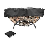 Homeponnew Housse incurvée pour étagère à bois de chauffage pour utilisation en extérieur, tissu Oxford 210D, protection contre les intempéries, 150 x 36 x 36 cm, noir/argenté (noir)